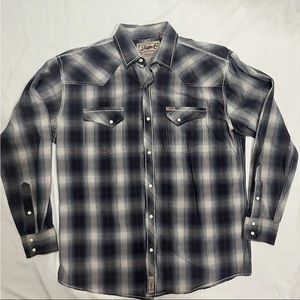 Black Dirt Rafter C Collection Shirt Mens XL Plaid Pearl Snap Western